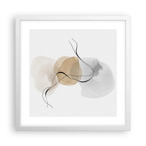 Plakat w białej ramie - Powietrzne paciorki - 40x40 cm