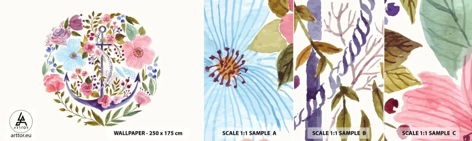 Fototapeta Próbka Standard Eco - Dobry sen żeglarza - Kotwica, Boho, Nadmorski - 100x30 cm