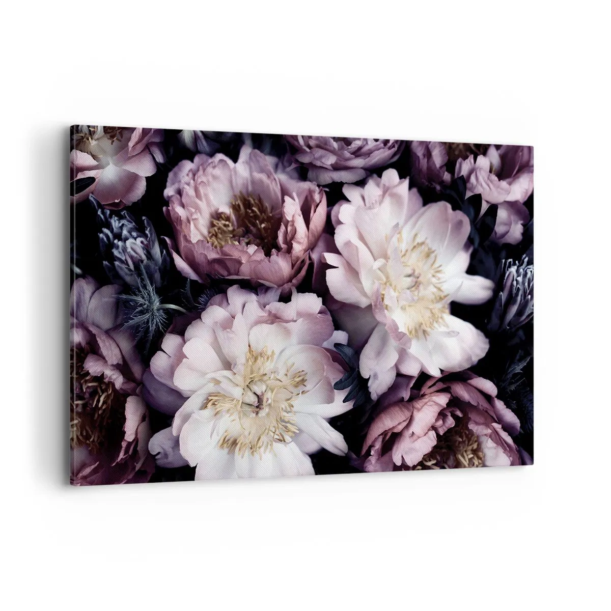 Obraz na płótnie - Kwiaty w delikatnych pastelowych odcieniach - 120x80cm - Bukiet w dawnym stylu - Nowoczesna dekoracja ścienna do salonu, kuchni i sypialni ARTTOR