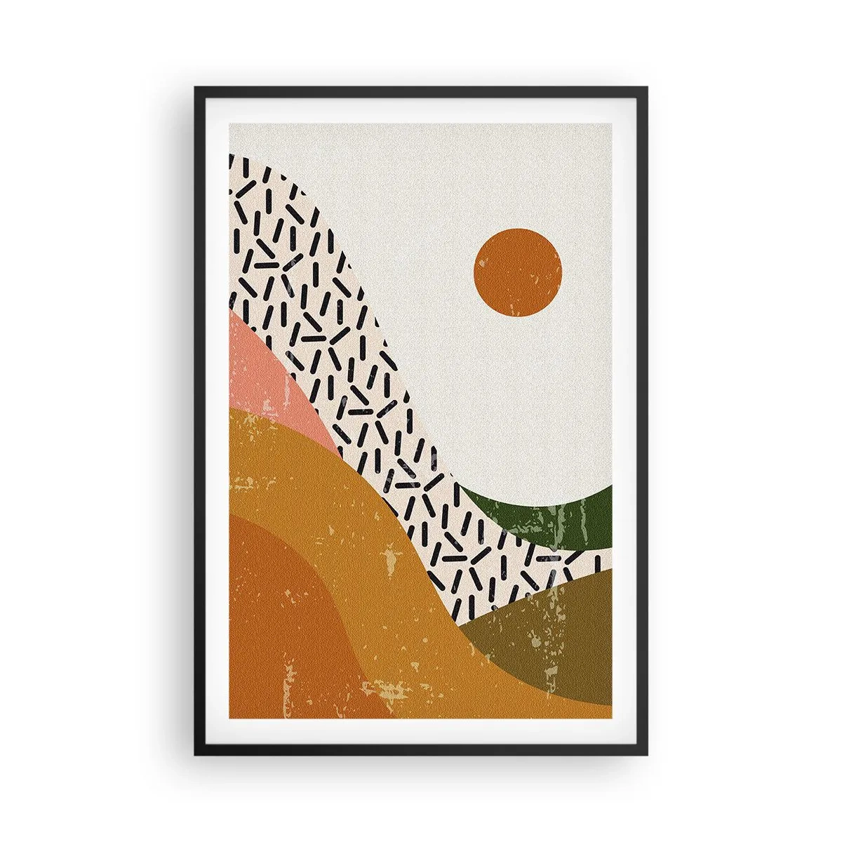 Plakat w czarnej ramie - Abstrakcja słoneczna - 61x91 cm