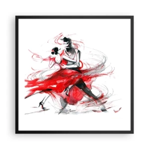 Plakat w czarnej ramie - Tango - rytm namiętności - 60x60 cm