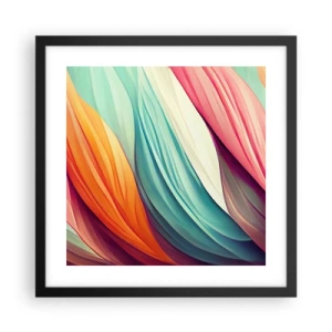 Plakat w czarnej ramie - Tęczowy splot - 40x40 cm