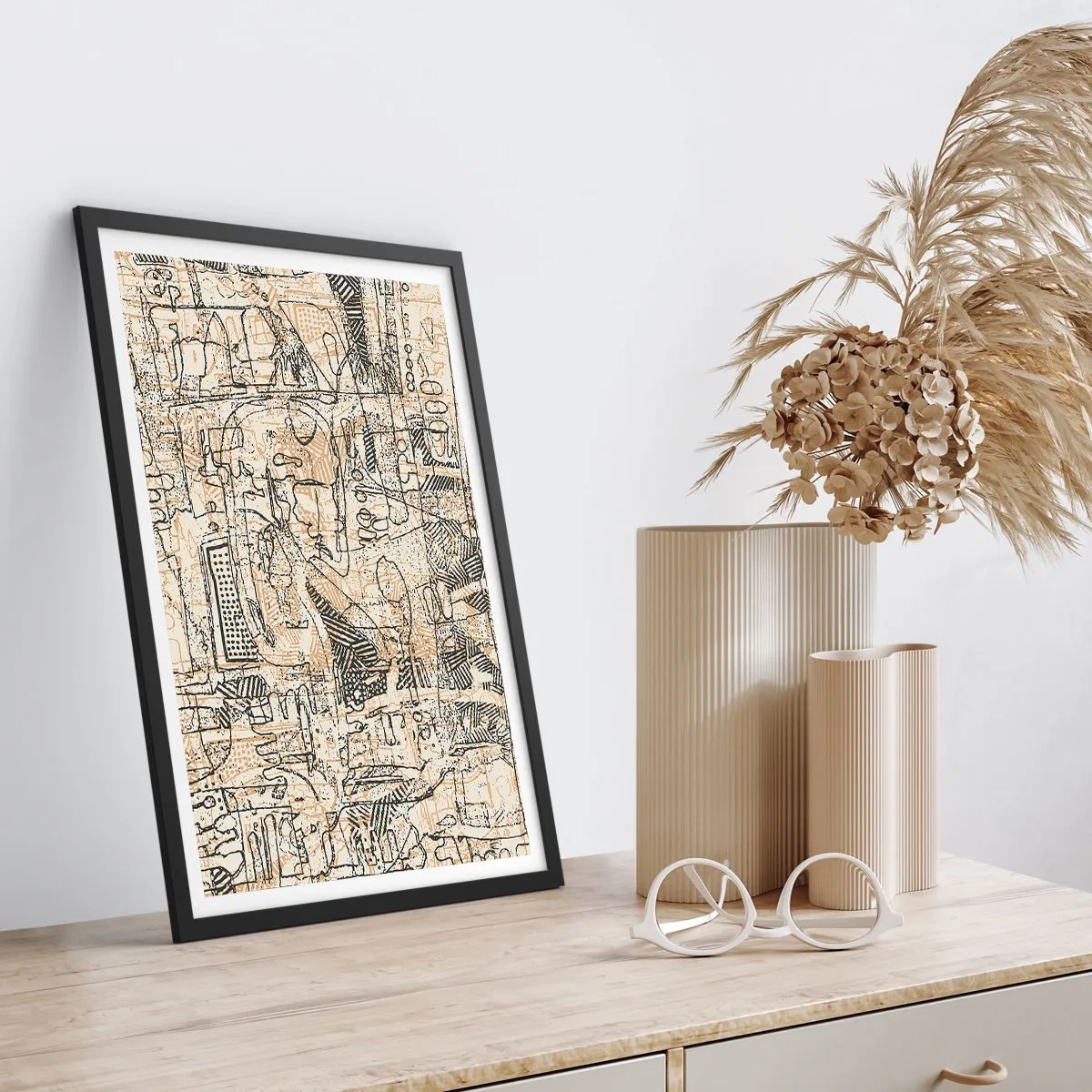 Plakat w czarnej ramie - Czeka na rozszyfrowanie - 40x50 cm