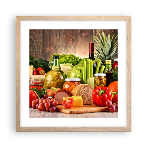 Plakat w ramie jasny dąb - Wędzone, pieczone, marynowane - 40x40 cm