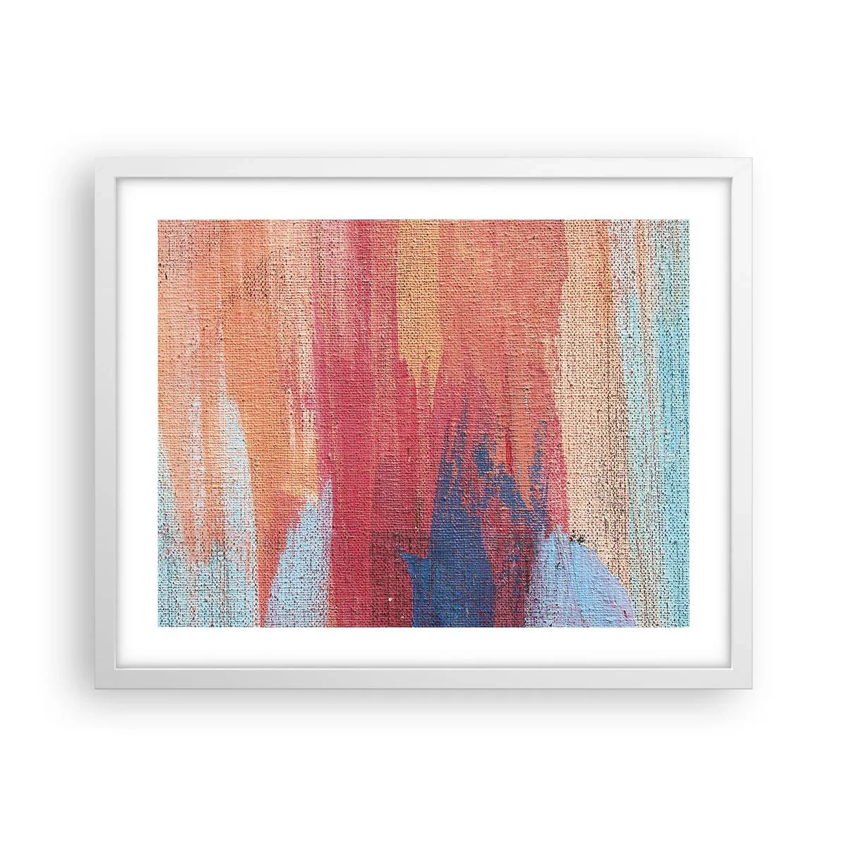 Plakat w białej ramie - Spłynąć tęczą - 50x40 cm