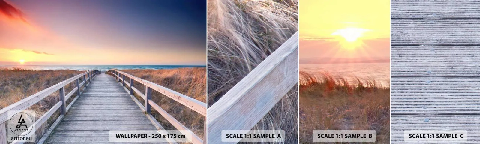 Fototapeta Próbka Standard Eco - Bałtycka wieczorna zorza - Krajobraz, Morze, Wydma - 100x30 cm