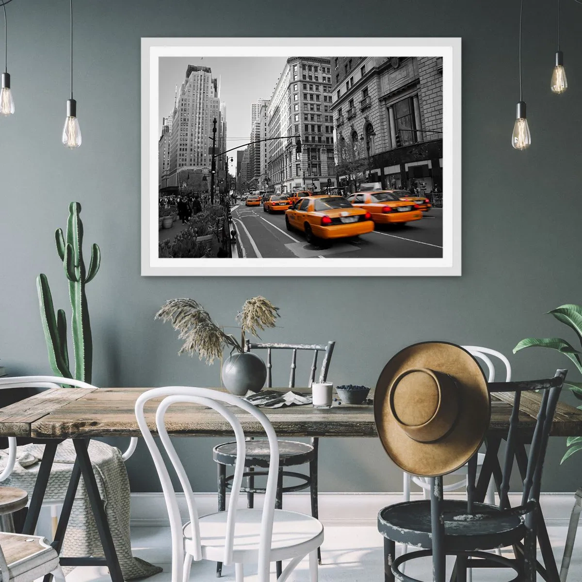 Plakat w białej ramie - Słońca wielkiego miasta - 40x30 cm