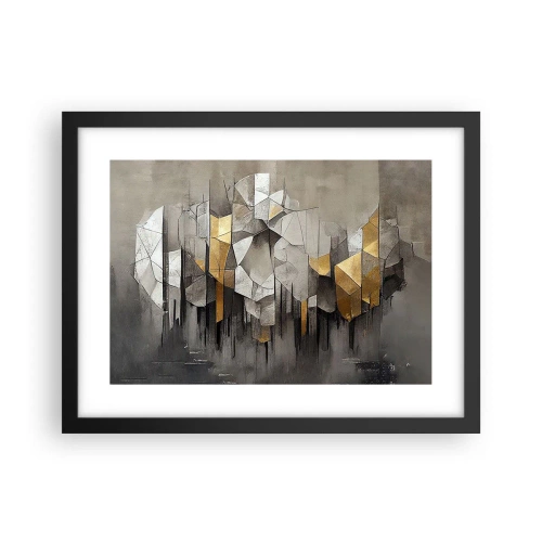 Plakat w czarnej ramie - Kompozycja z lodu i światła - 40x30 cm