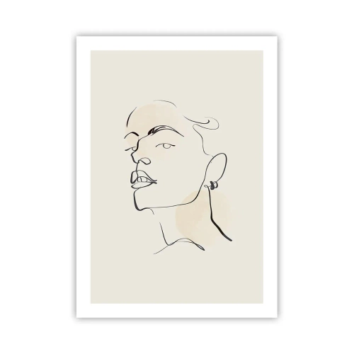 Plakat - Minimalistyczny portret kobiety w stylu line art - 50x70cm - Dumne spojrzenie - Nowoczesna dekoracja ścienna do salonu, kuchni i sypialni ARTTOR