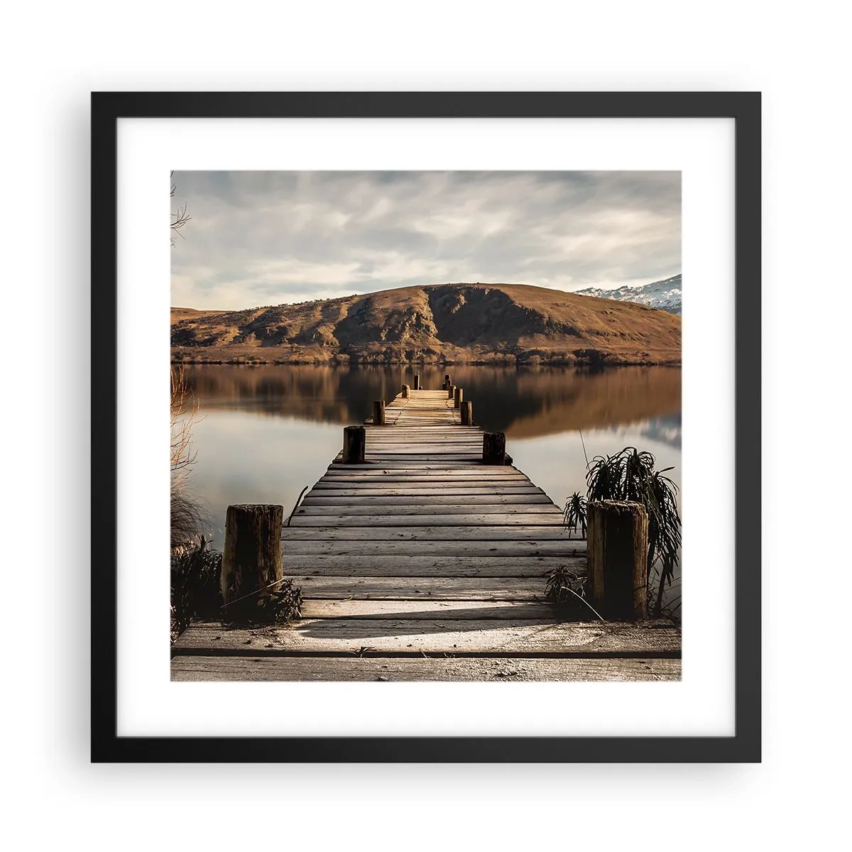 Plakat w czarnej ramie - Pejzaż w ciszy - 40x40 cm