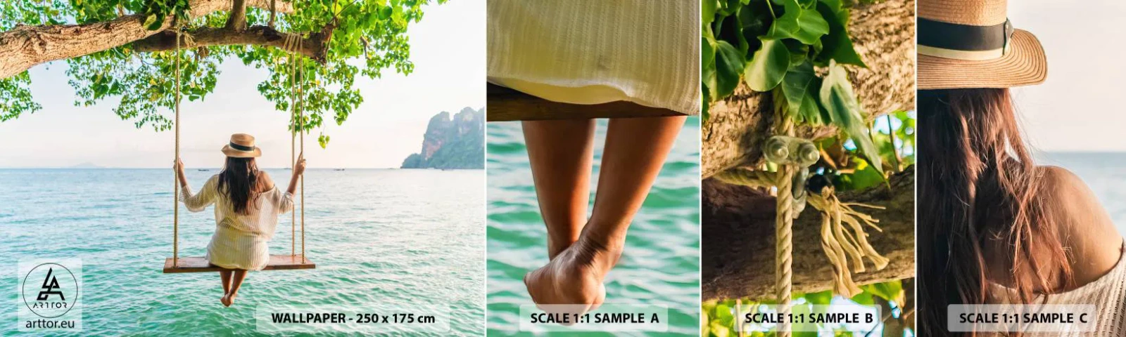 Fototapeta Próbka Standard Eco - Życie jest piękne - Relaks, Huśtawka, Kobieta - 100x30 cm