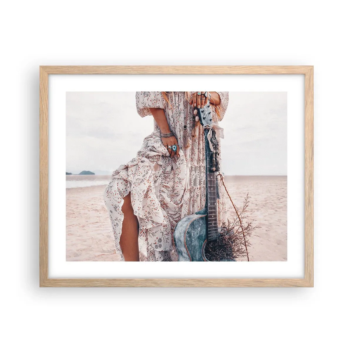 Plakat w ramie jasny dąb - Dzieci kwiaty w drodze - 50x40 cm