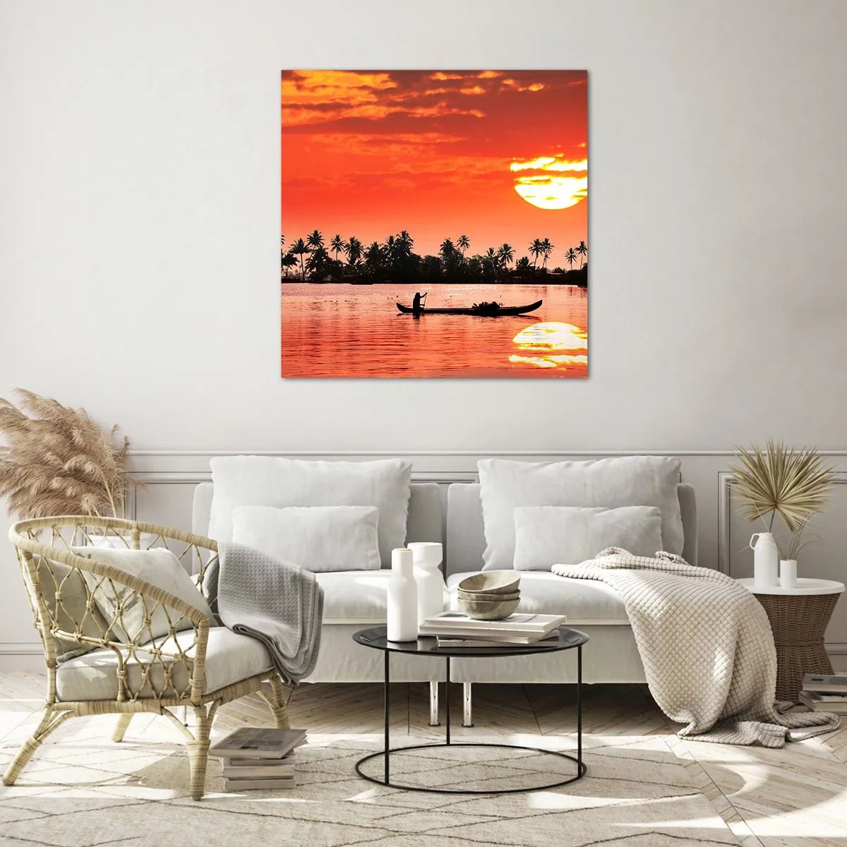 Obraz na szkle - Spokój tropików o zachodzie - 60x60 cm