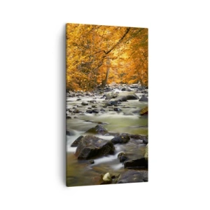 Obraz na płótnie - Potok w złotym lesie - 45x80 cm