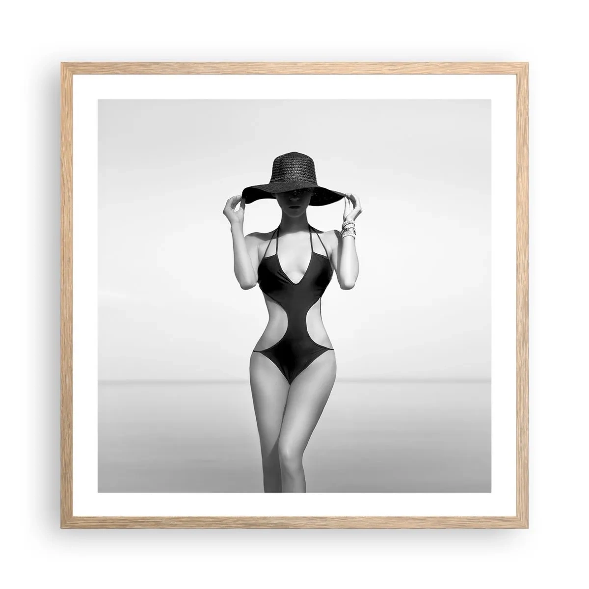 Plakat w ramie jasny dąb - Na imię mi: Elegancja - 60x60 cm