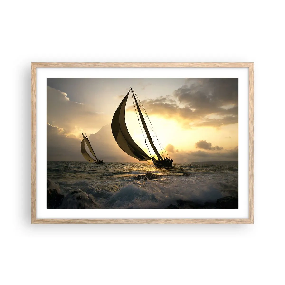 Plakat w ramie jasny dąb - Z wiatrem i pod wiatr - 70x50 cm