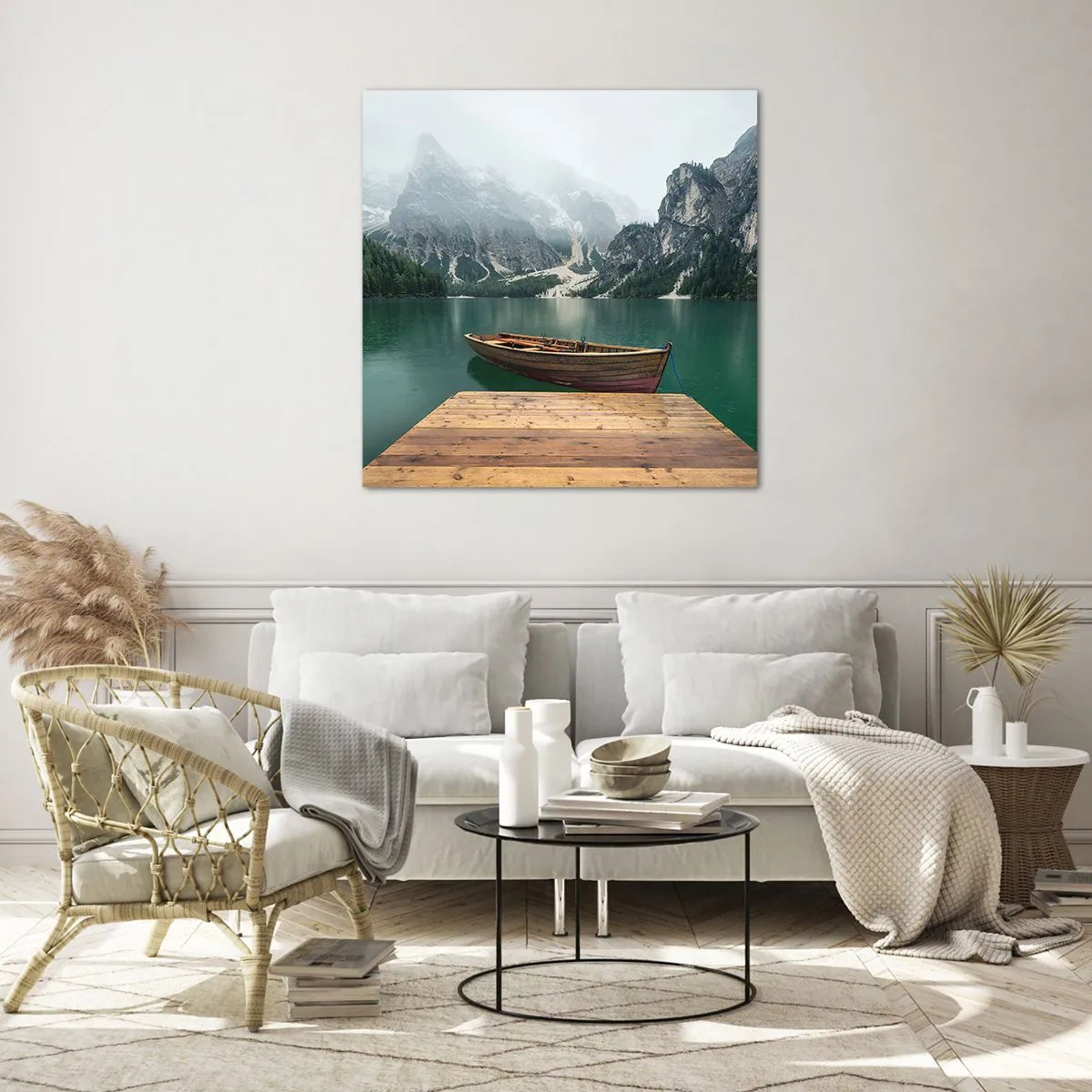 Obraz na szkle - "I dumne opoki czoła" - 50x50 cm