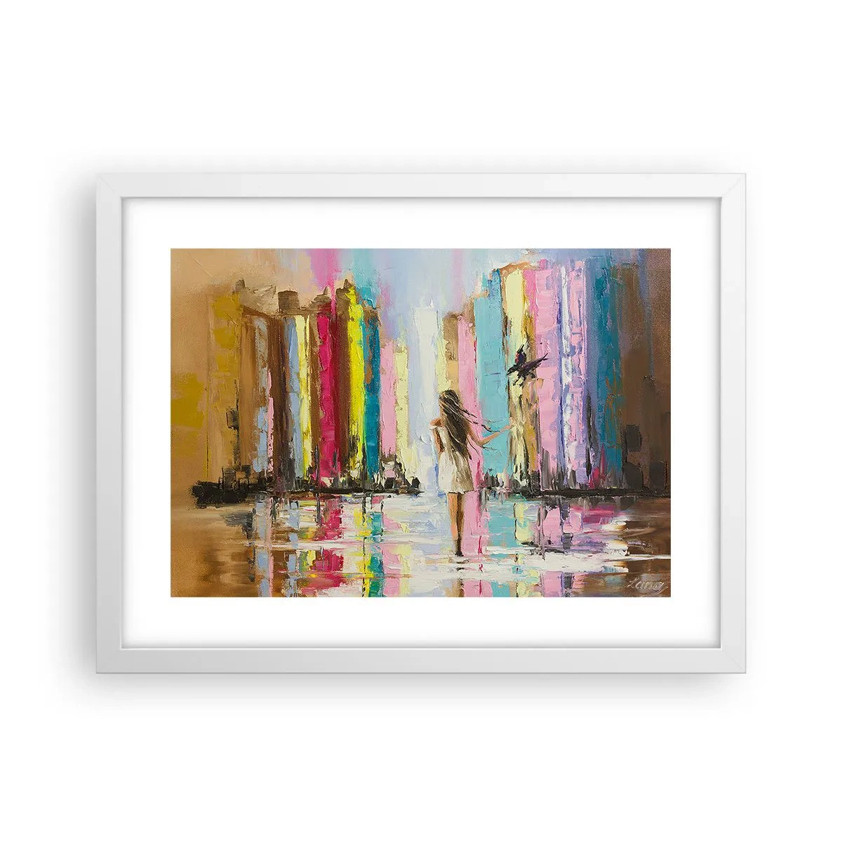 Plakat w białej ramie - Idż za mną - 40x30 cm