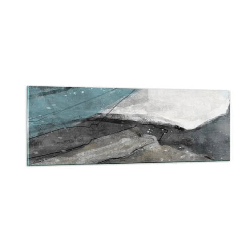 Obraz na szkle - Abstrakcja: skały i lód - 90x30 cm