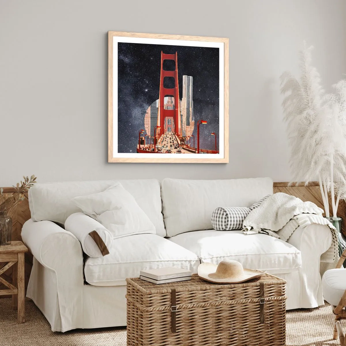 Plakat w ramie jasny dąb - Zawsze w centrum - 50x50 cm