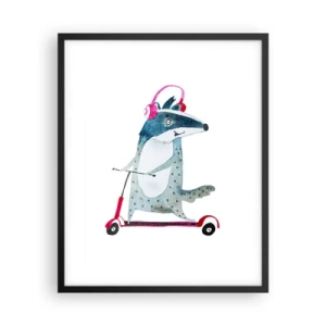 Plakat w czarnej ramie - Borsucze radości - 40x50 cm