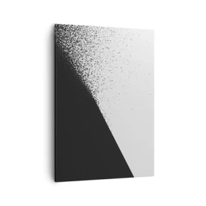 Obraz na płótnie - Minimalistyczna abstrakcja w czerni i bieli - 50x70cm - Coraz szybciej, coraz więcej - Nowoczesna dekoracja ścienna do salonu, kuchni i sypialni ARTTOR