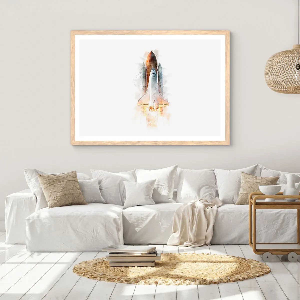 Plakat w ramie jasny dąb - Odkrywcy na start - 100x70 cm