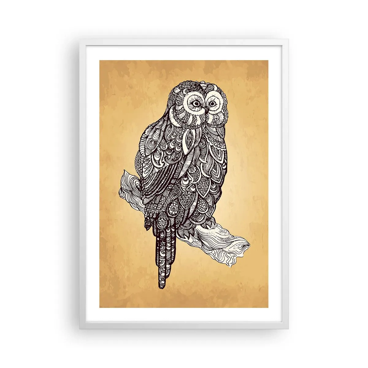 Plakat w białej ramie - Misterne ornamenty mądrości - 50x70 cm