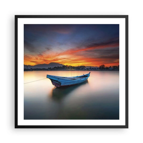 Plakat w czarnej ramie - Nadchodzi dobra noc - 60x60 cm