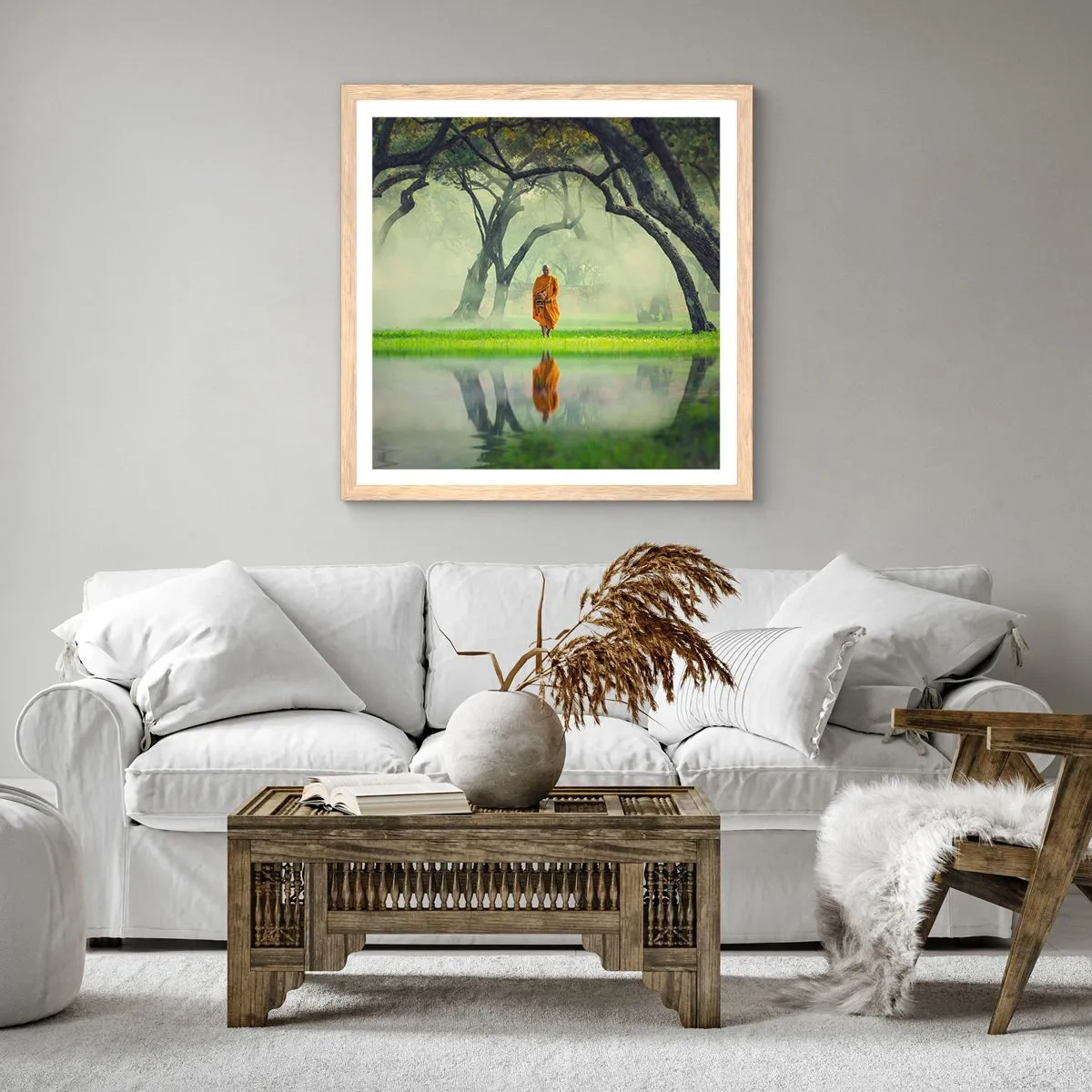 Plakat w ramie jasny dąb - W drodze do oświecenia - 40x40 cm