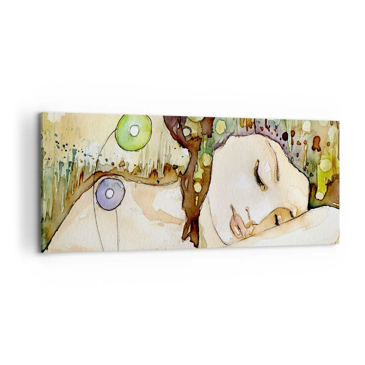 Obraz na płótnie - Szmaragdowo-fiołkowy sen - 100x40 cm