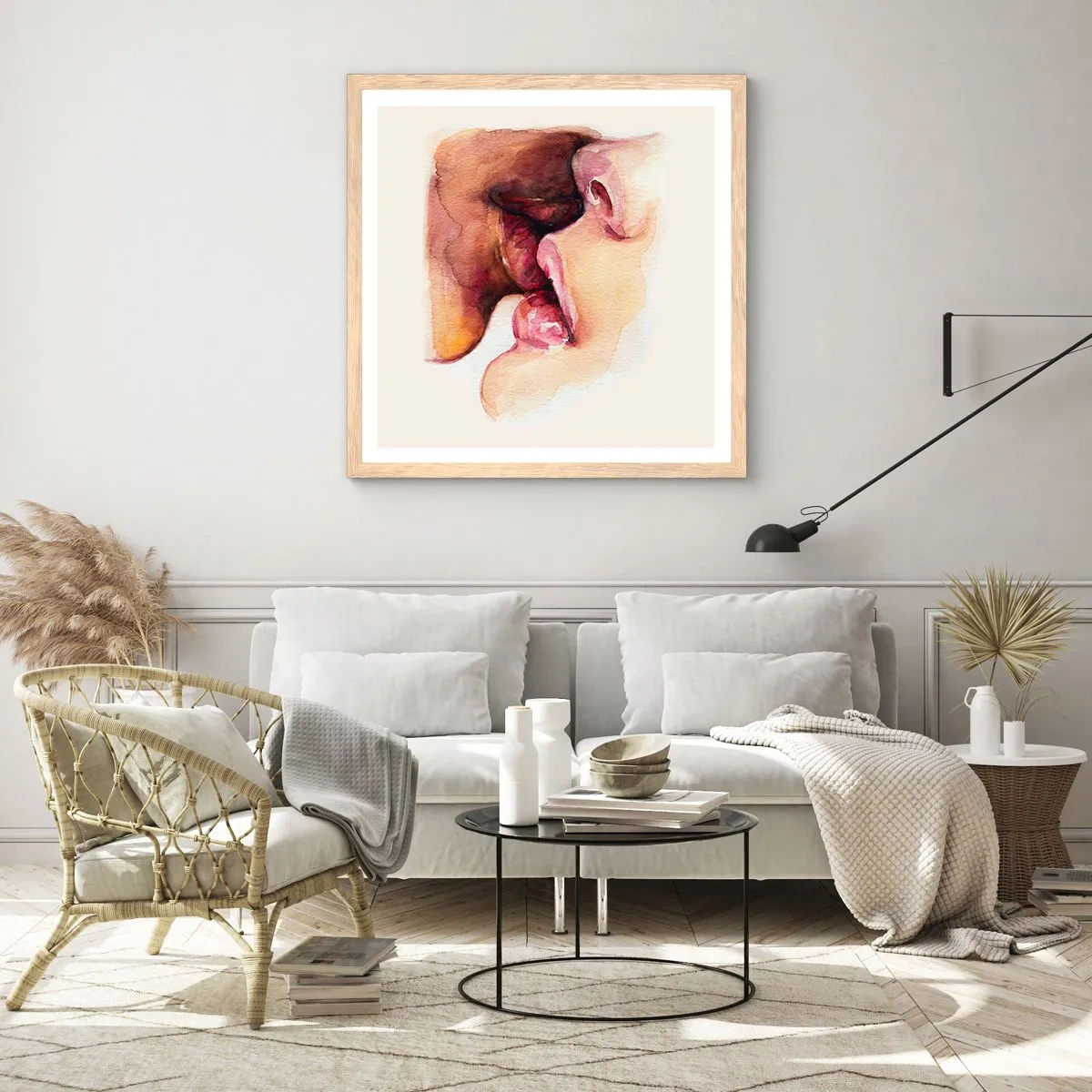 Plakat w ramie jasny dąb - Jak noc i dzień, ziemia i niebo - 30x30 cm