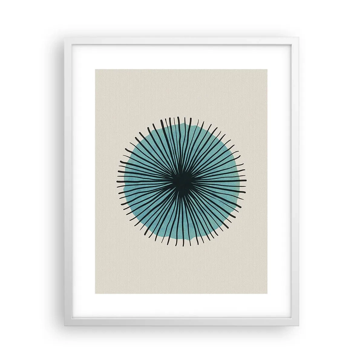 Plakat w białej ramie - Promieniście na błękicie - 40x50 cm