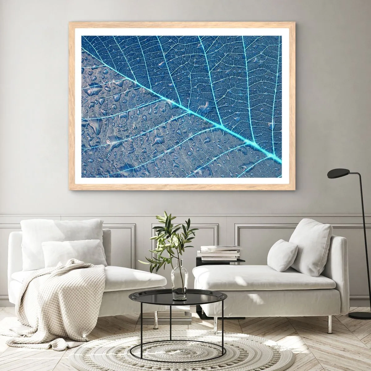 Plakat w ramie jasny dąb - Życie w błękicie - 40x30 cm