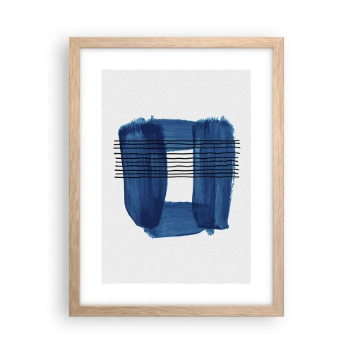 Plakat w ramie jasny dąb - Niebiesko-czarna kompozycja - 30x40 cm