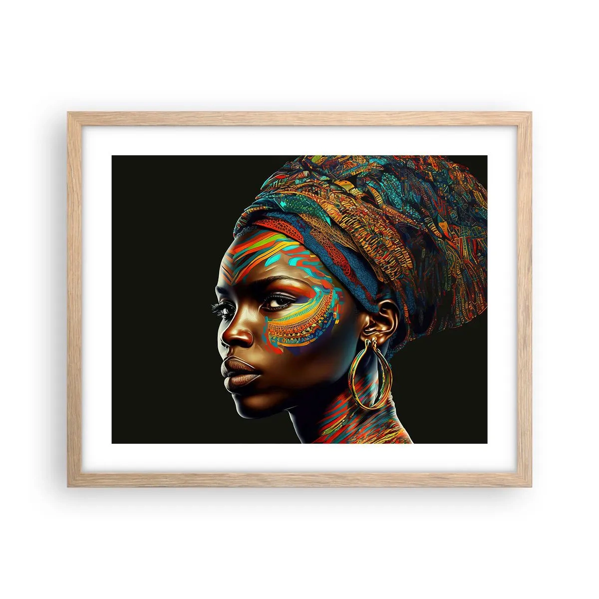 Plakat w ramie jasny dąb - Afrykańska królowa - 50x40 cm