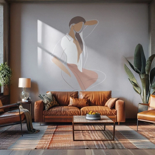 Fototapeta Samoprzylepna Deluxe Sticker - Zarys wdzięku - Kobieta, Grafika, Modelka - 400x280 cm