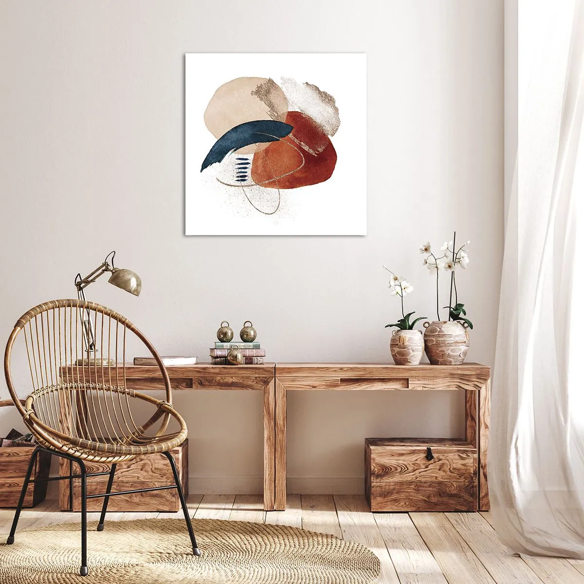 Obraz na płótnie - Owalna kompozycja - 70x70 cm