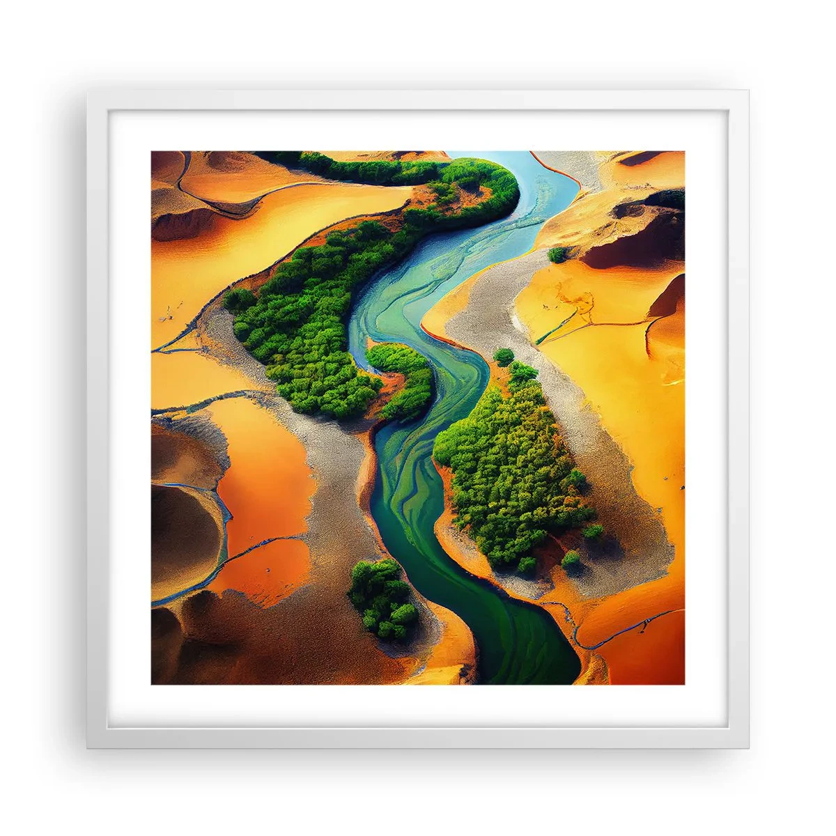 Plakat w białej ramie - Życiodajna rzeka - 50x50 cm