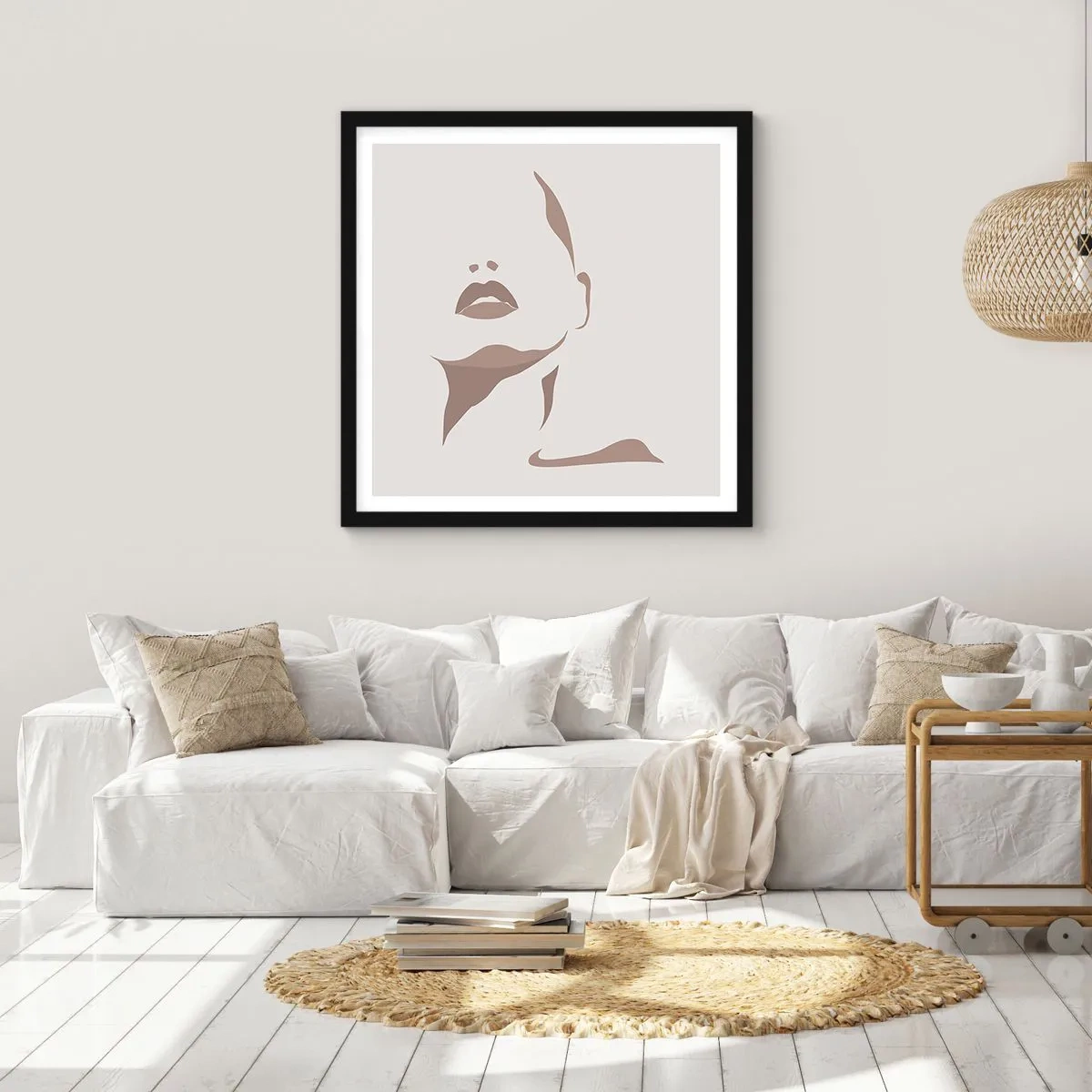 Plakat w czarnej ramie - Stworzona ze światła i cienia - 40x40 cm
