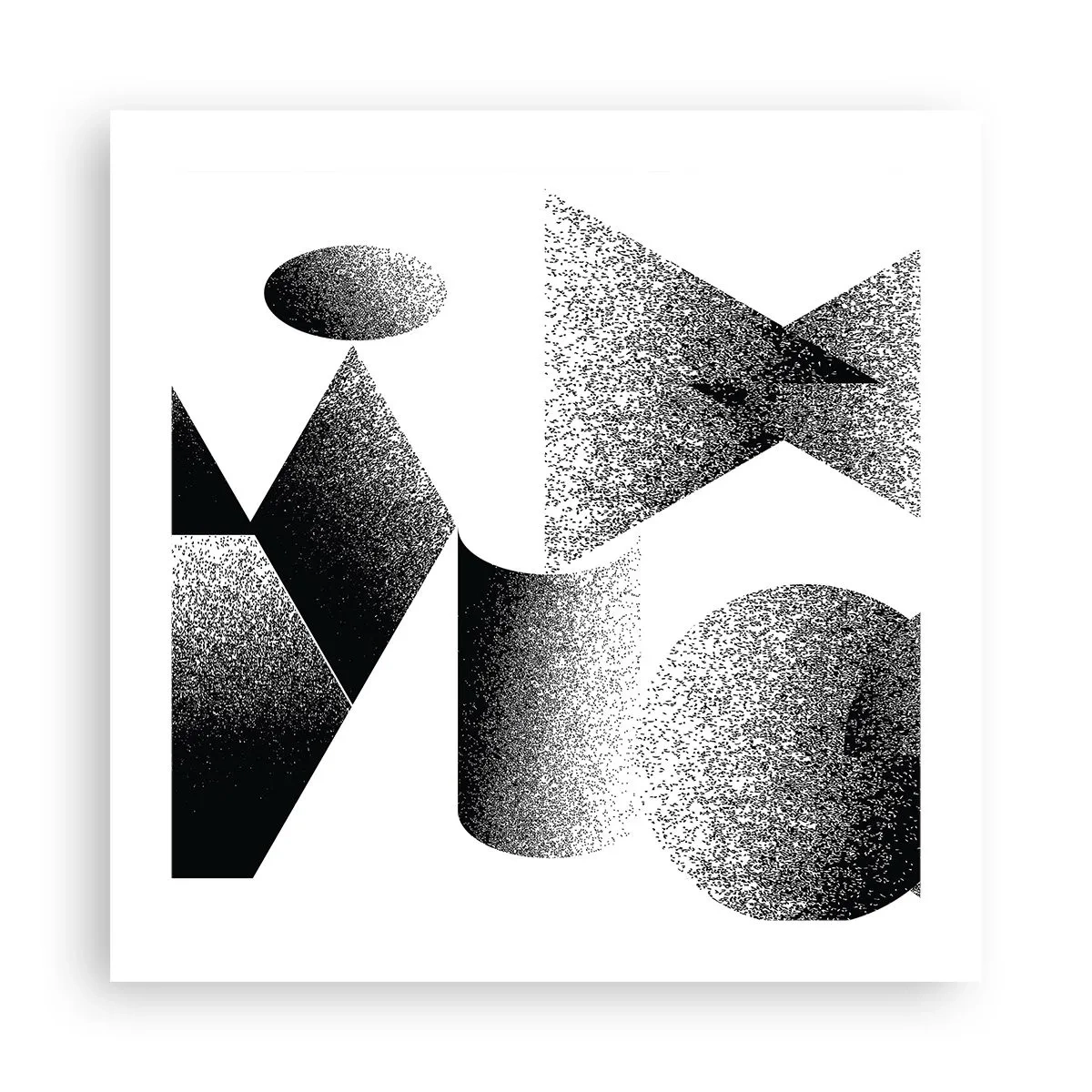 Plakat - Kąty i owale - 50x50 cm