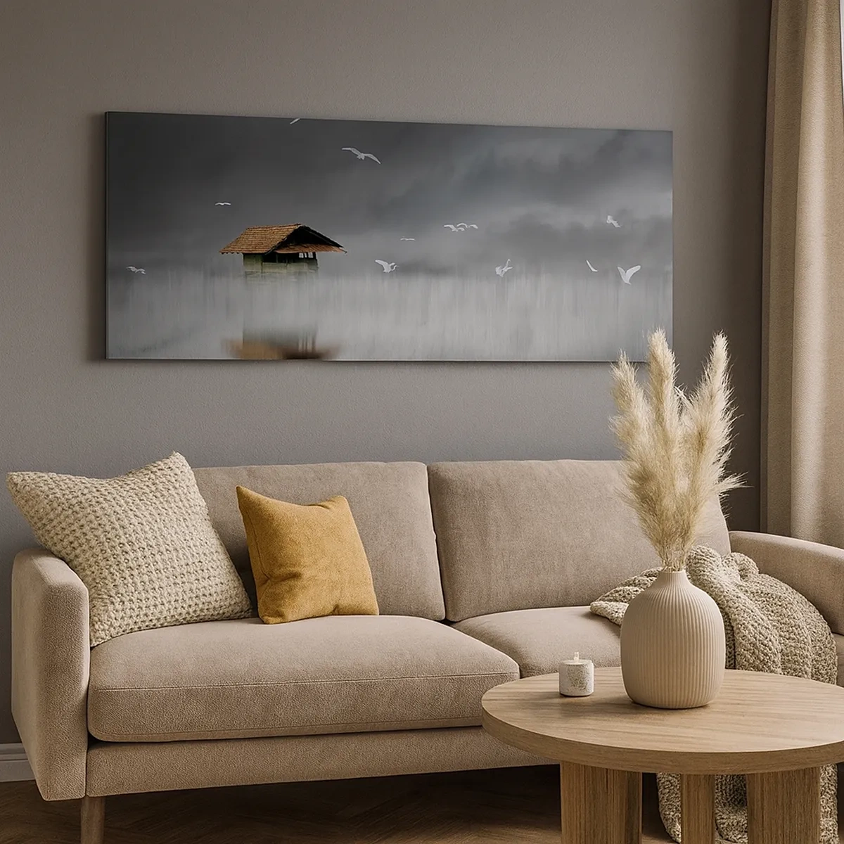 Obraz na płótnie - Schronienie przed deszczem - 30x30 cm