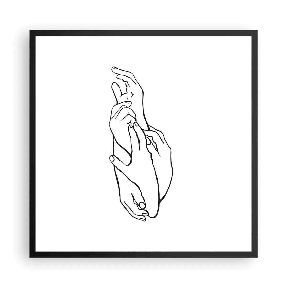 Plakat w czarnej ramie - Dobry dotyk - 60x60 cm