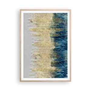 Plakat w ramie jasny dąb - Wyzłocona granica - 70x100 cm