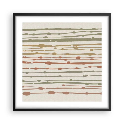 Plakat w czarnej ramie - Muzyczny zapis barw - 50x50 cm