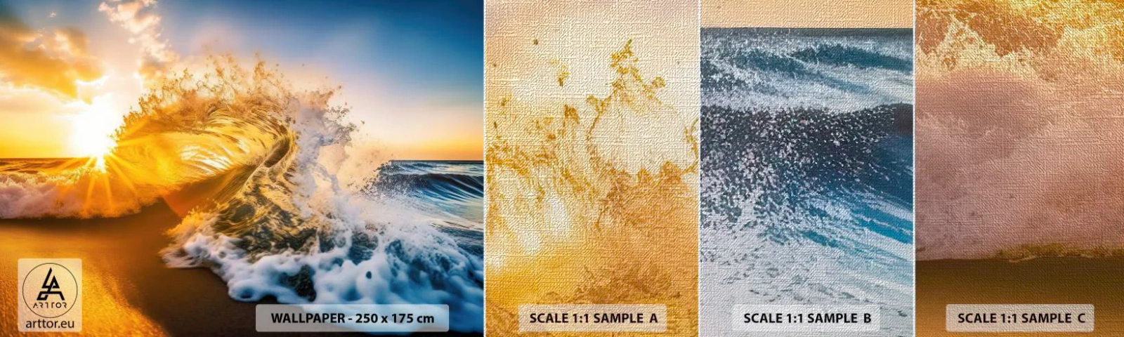 Fototapeta Próbka Premium Canvas - Zabawa na piasku - Fala, Morze, Woda - 100x30 cm