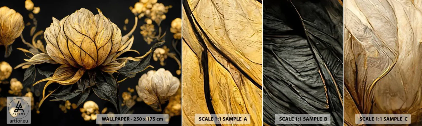 Fototapeta Próbka Standard Eco - Subtelna kruchość - Kwiat, Art Deco, Glamour - 100x30 cm