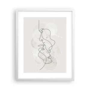 Plakat w białej ramie - Splątani w uścisku - 40x50 cm