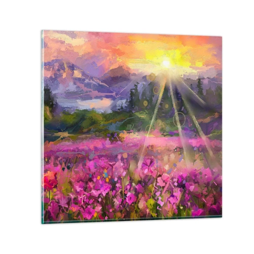 Obraz na szkle - W dolinie pod opieką słońca - 40x40 cm