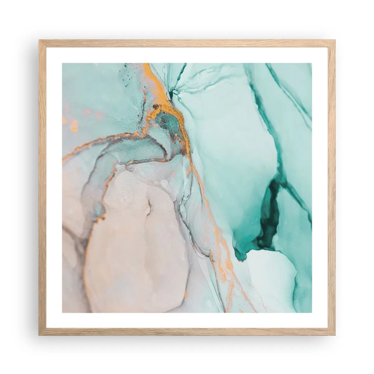 Plakat w ramie jasny dąb - Taniec kształtów i barw - 60x60 cm